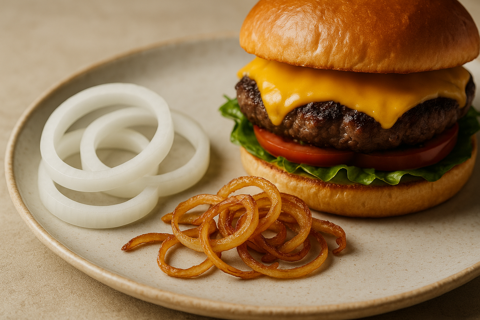 Sliced raw/fried onion